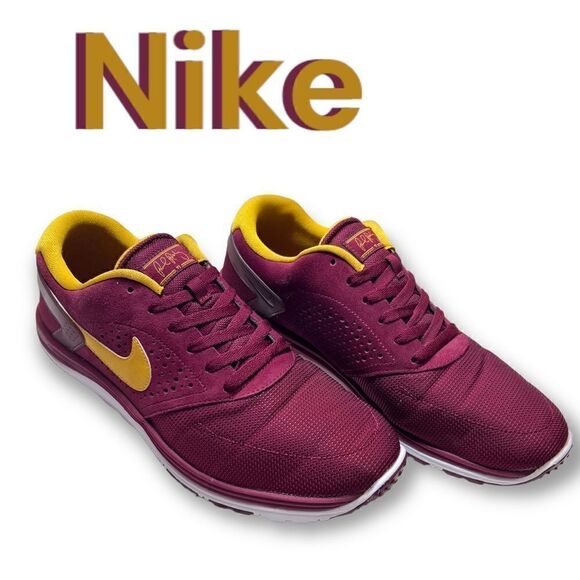 NIKE SB PAUL RODRIGUEZ LUNARLON DYNAMIC SUPPORT BURGANDY GOLD SZ 13 TEAM Colors - Picture 1 of 9